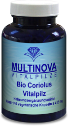 Bio Coriolus Vitalpilz in der 140 Kapsel Dose Bild Bio Coriolus in der 140 Kapsel Dose
