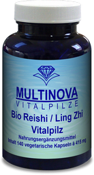 Bio Reishi Vitalpilz in der 140 Kapsel Dose Bild Reishi in der 140 Kapsel Dose
