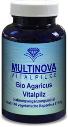 Bio Agaricus Vitalpilz in der 140 Kapsel Dose Bild Agaricus in der 140 Kapsel Dose